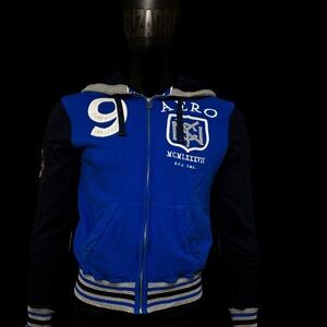 Blue and Gray Men's Aeropostale jacket